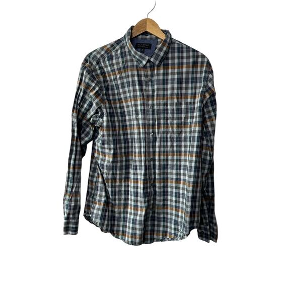 Banana Republic Soft Wash Tailored Slim Fit Button Down Plaid Shirt Men's XL - Picture 1 of 8